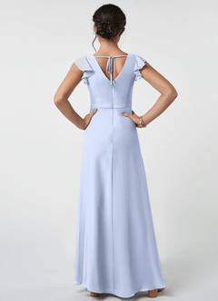 Azazie Claudine Junior Ice A-Line Pleated Chiffon Dress image2