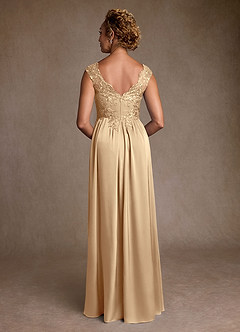 Azazie Amethyst Mother of the Bride Dresses Champagne A-Line Lace Dress image2