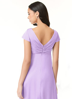 Azazie Allessia Maternity Bridesmaid Dresses A-Line Pleated Stretch Satin Floor-Length Dress image7