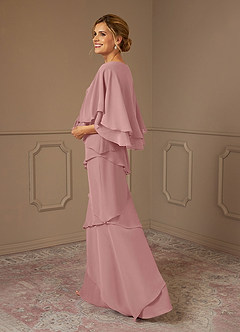 Azazie OHara Mother of the Bride Dresses Dusty Rose A-Line V-Neck Chiffon Dress image2