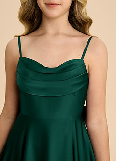 Azazie Bear Junior Emerald A-Line Sweetheart Neckline Stretch Satin Dress image8