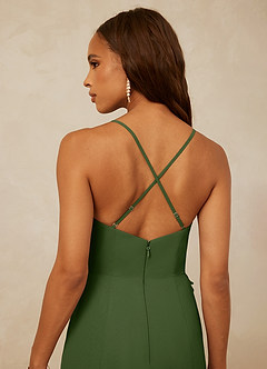 Christian Siriano Bridal for Azazie 1006 Bridesmaid Dresses Olive Mermaid Ruched Chiffon Dress image7