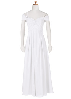 Azazie Kaitlynn A-Line Off the Shoulder Chiffon Floor-Length Junior Bridesmaid Dress image8