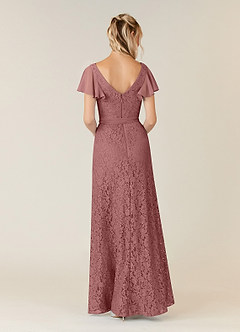 Azazie Knox Kleider für die Brautmutter A-Linie V-Hals Chiffon Kleid Wüstenrose image2