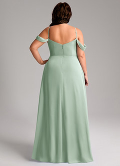 Azazie Marley Bridesmaid Dresses Agave A-Line Off the Shoulder Chiffon Convertible Dress image12
