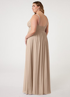Azazie Chanel Bridesmaid Dresses Taupe A-Line Pleated Chiffon Dress image9