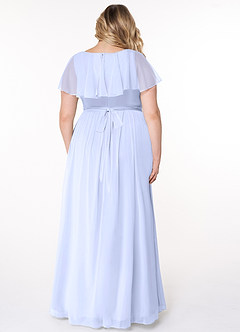 Azazie Jael Brautjungfernkleider A-Linie V-Hals Gittergewebe Kleid Lavendel image8