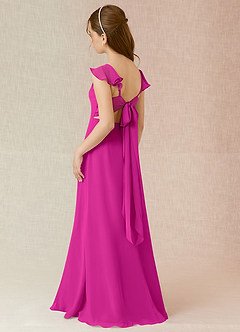 Azazie Everett Junior Fuchsia A-Line Chiffon Dress image4