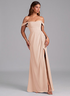 Azazie Johana Jurken voor bruidsmeisjes Converteerbaar Jurk van Chiffon met Zeemeermin Off the Shoulder Engelse Roos image6