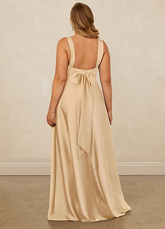 Christian Siriano Bridal for Azazie 1001 Bridesmaid Dresses Gold A-Line Sweetheart Neckline Stretch Satin Dress image12