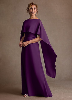 Azazie Marilla Abiti per la Madre della Sposa Abito A-Line in Chiffon Plissettato Uva image5