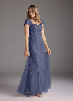 Azazie Marbella Mother of the Bride Dresses Stormy Mermaid Queen Anne Sequins Lace Dress image2