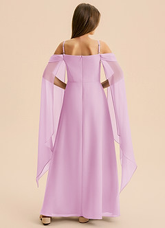 Azazie Moana Junior Linia A Pofałdowany Szyfon Długość podłogi Młodsza druhna Sukienka image5