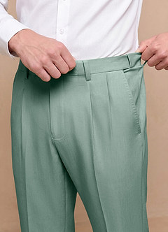 front Owen Matcha Lightweight Tailored Dress Pants