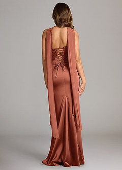 Azazie Sorrel Bridesmaid Dresses Clay Mermaid Strapless Stretch Satin Convertible Dress image2