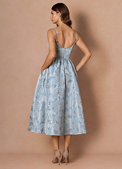 Maddie Isblå Midi klänning image2