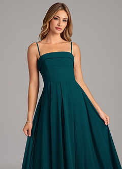 Azazie Lucienne Bridesmaid Dresses Pine A-Line Strapless Chiffon Convertible Dress image7