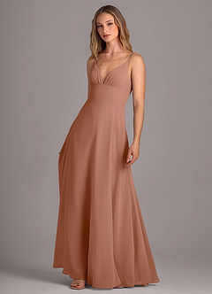 Azazie Amina Bridesmaid Dresses Bronzer A-Line Chiffon Dress image3