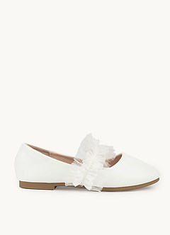 front Ruffle Strap Girl's Flat Shoes