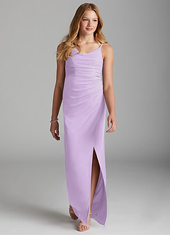 Azazie Deandra Junior Robe Fourreau en Maille Lilas image3