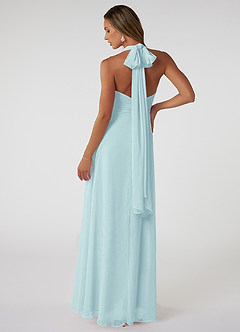 Azazie Fifi Bridesmaid Dresses Sea Glass A-Line Strapless Chiffon Convertible Dress image3