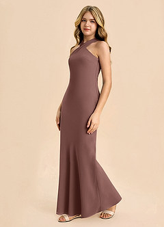 Azazie Doretta Junior Vestido de Expresado de Gasa de Corte Recto con Plisado image4