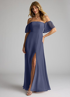 Azazie Sue Bridesmaid Dresses Stormy A-Line Off the Shoulder Chiffon Convertible Dress image3