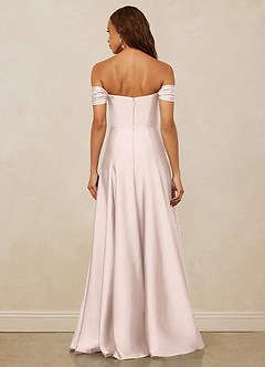 Christian Siriano Bridal for Azazie 1002 Bridesmaid Dresses Blushing Pink A-Line Off the Shoulder Stretch Satin Convertible Dress image6