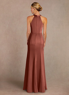 Azazie Tyra Mother of the Bride Dresses Auburn Mermaid Lace Stretch Satin Dress image3