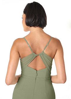 Azazie Blink Final Sale Vintage Mauve Sheath V-Neck Chiffon Dress image5