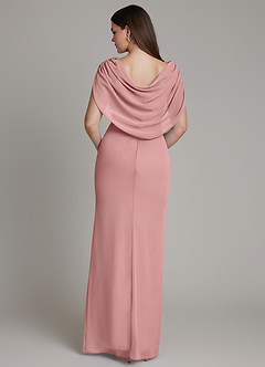 Azazie Hadley Bridesmaid Dresses Dusty Rose Mermaid Pleated Chiffon Dress image1