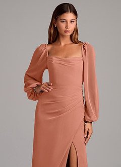 Azazie Brixley Bridesmaid Dresses MAI TAI Mermaid Long Sleeve Chiffon Dress image7