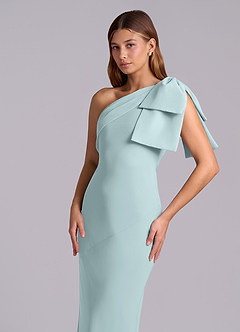 Azazie Yuanna Bridesmaid Dresses Mist Mermaid One Shoulder Chiffon Dress image7