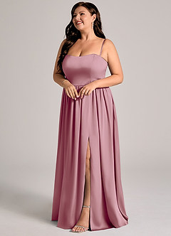 Azazie Calianna Bridesmaid Dresses Vintage Mauve A-Line Off the Shoulder Stretch Satin Convertible Dress image10