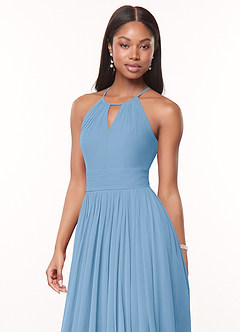 Azazie Cherish Final Sale Cinnamon A-Line Pleated Chiffon Dress image1
