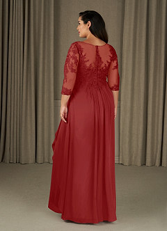 Azazie Calanthe Mother of the Bride Dresses Rust A-Line Scoop Chiffon Dress image7