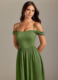 Azazie Calianna Bridesmaid Dresses Juniper A-Line Off the Shoulder Stretch Satin Convertible Dress image3