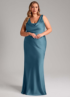 Azazie Rylina Bridesmaid Dresses Bermuda Mermaid Stretch Satin Dress image9