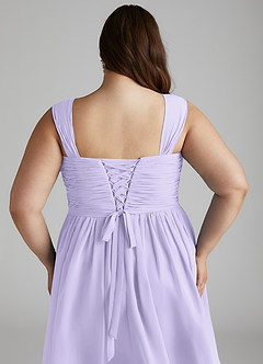 Azazie Angie Bridesmaid Dresses Lilac A-Line Corset Chiffon Dress image15