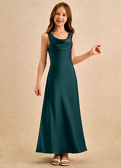 Azazie Raspberry Girls Formal Flower Girl Klänningar Klä A-Line i Stretch Satin Plisserad image4