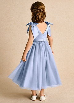 Azazie Serene Abiti da Ragazza di Fiori Abito Principessa in Raso Opaco Fiocco Ghiaccio image3