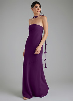 Azazie Annalise Bridesmaid Dresses Grape Mermaid Chiffon Dress image3