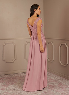 Azazie Amethyst Mother of the Bride Dresses Dusty Rose A-Line V-Neck Sequins Chiffon Dress image5