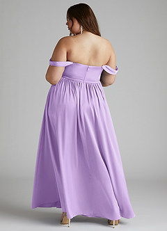 Azazie Morana Bridesmaid Dresses Lilac A-Line Off the Shoulder Stretch Satin Convertible Dress image14