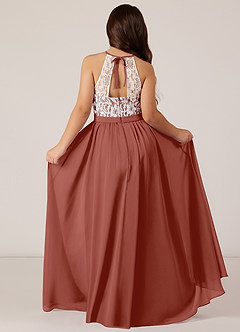 Azazie Fahari Junior Auburn A-Line Lace Chiffon Dress image1