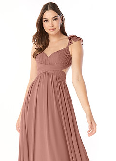 Azazie Kasia Final Sale Dusk A-Line Ruched Chiffon Dress image5