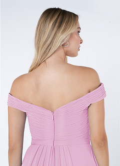Azazie Audrianna Robes de demoiselle d'honneur Robe Trapèze Convertible en Mousseline de soie Schulterfrei gerafft Rose Bonbon image6