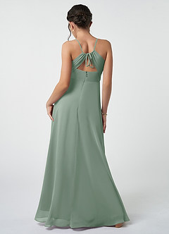 Azazie Avelina Junior Black A-Line Pleated Chiffon Dress image3