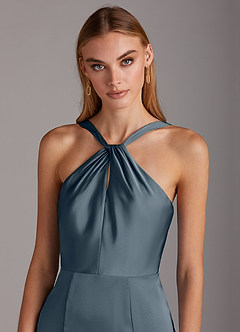 Azazie Elana Brautjungfernkleider Etui Seitliche Cut-Outs Stretch-Satin Kleid Zwielichtviolett image6