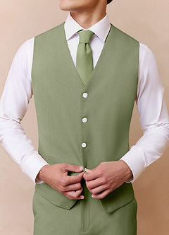 front James Pistachio Structured Stretch Suit Vest